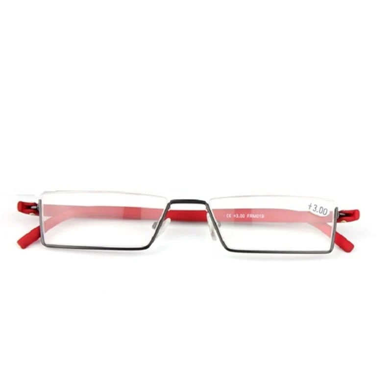 2021 Männer Halbrahmen Comfy Light Lesebrille Tragbare Mode Unisex Brillen Grad +1 + 1.5 + 2 + 2.5 + 3 + 3.5 + 4 Presbyopie-Brille