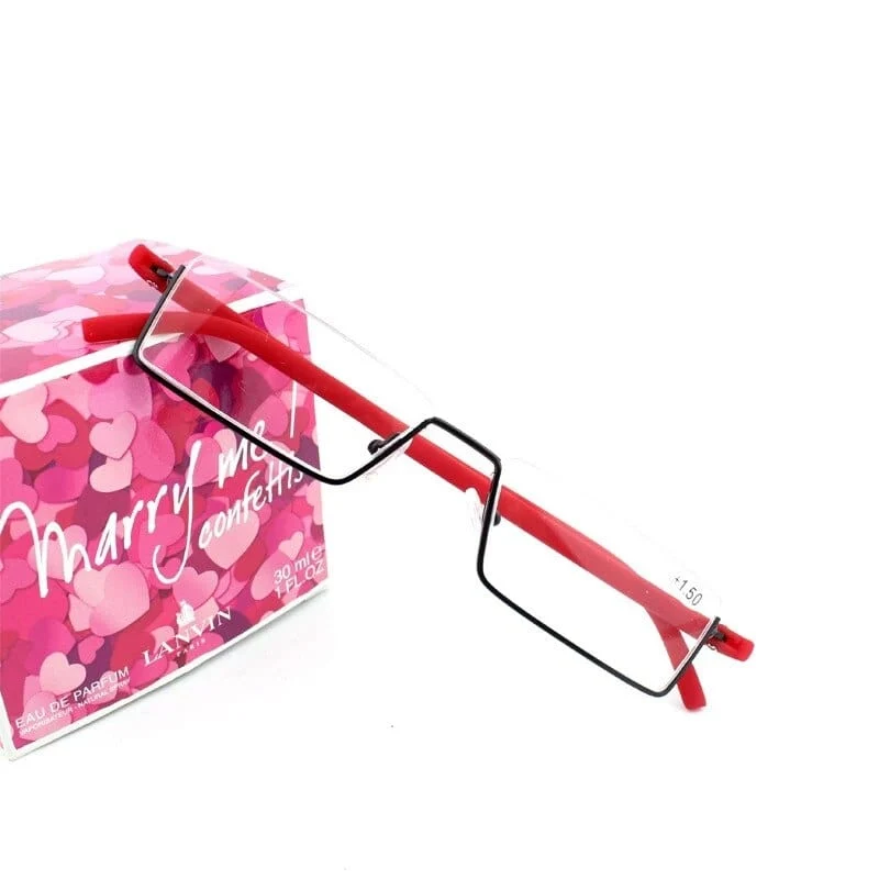 2021 Männer Halbrahmen Comfy Light Lesebrille Tragbare Mode Unisex Brillen Grad +1 + 1.5 + 2 + 2.5 + 3 + 3.5 + 4 Presbyopie-Brille