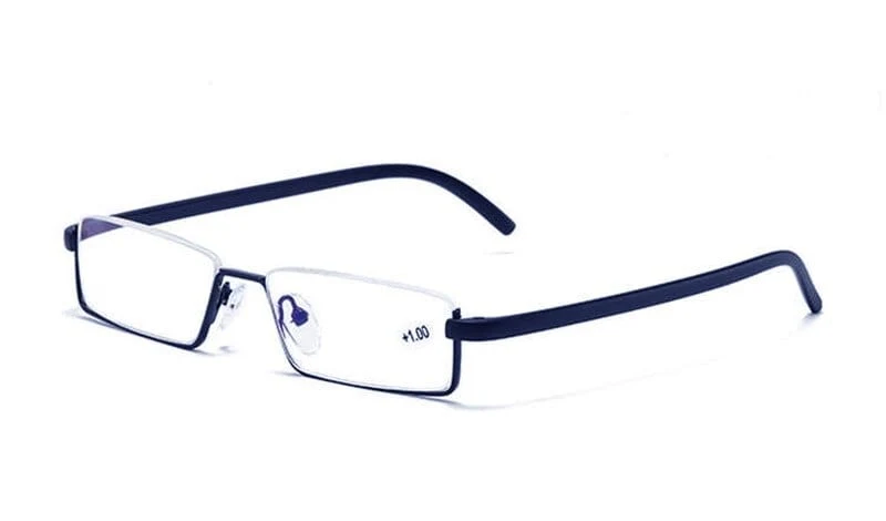 2021 Männer Halbrahmen Comfy Light Lesebrille Tragbare Mode Unisex Brillen Grad +1 + 1.5 + 2 + 2.5 + 3 + 3.5 + 4 Presbyopie-Brille