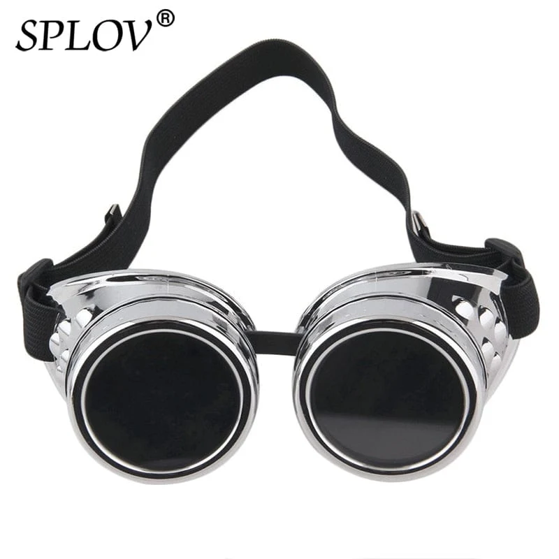 Retro Runde Metall Steampunk Männer Sonnenbrille Frauen Schweißen Mode Cyber ​​Brille Verstellbarer Gürtel Vintage Shades