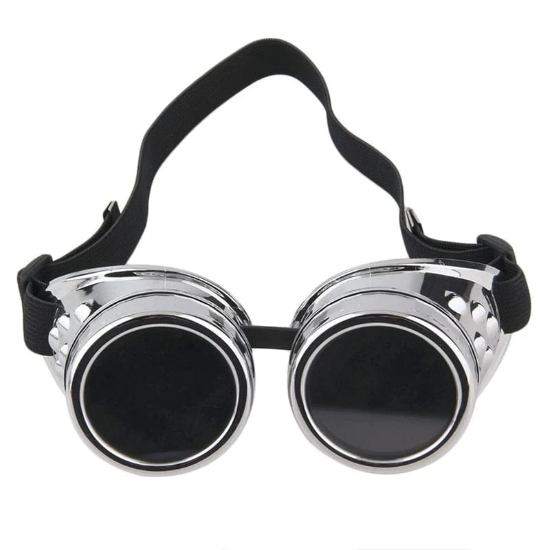 Retro Runde Metall Steampunk Männer Sonnenbrille Frauen Schweißen Mode Cyber ​​Brille Verstellbarer Gürtel Vintage Shades