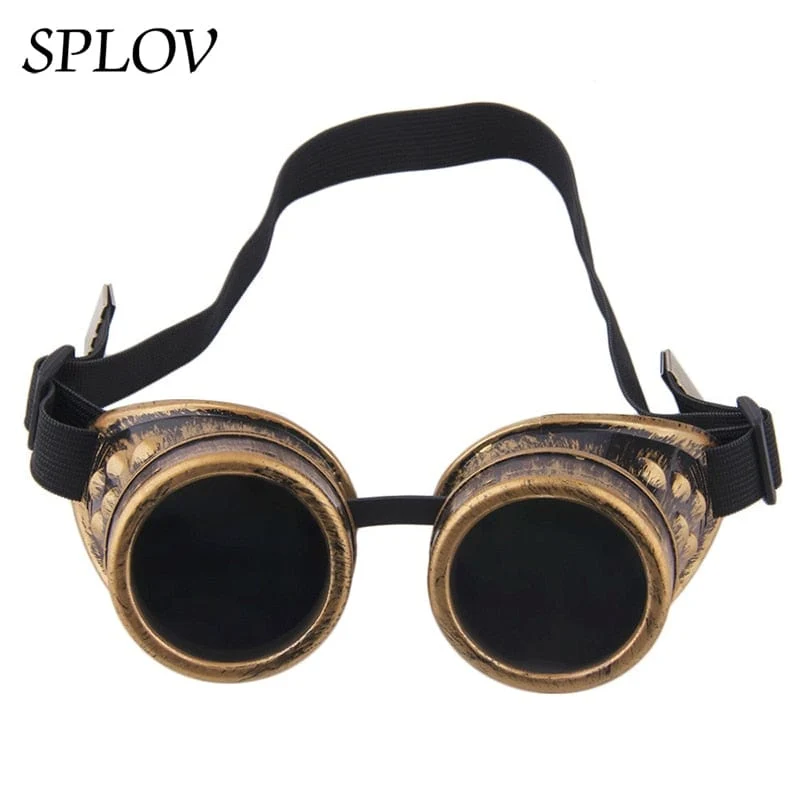 Retro Runde Metall Steampunk Männer Sonnenbrille Frauen Schweißen Mode Cyber ​​Brille Verstellbarer Gürtel Vintage Shades