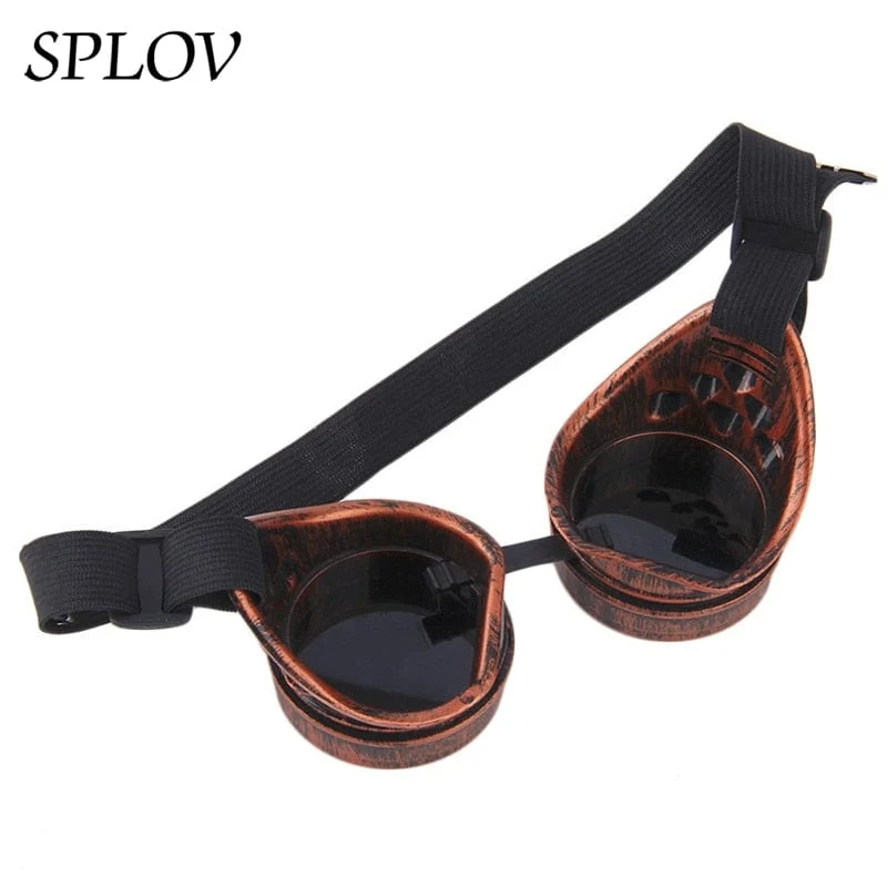 Retro Runde Metall Steampunk Männer Sonnenbrille Frauen Schweißen Mode Cyber ​​Brille Verstellbarer Gürtel Vintage Shades