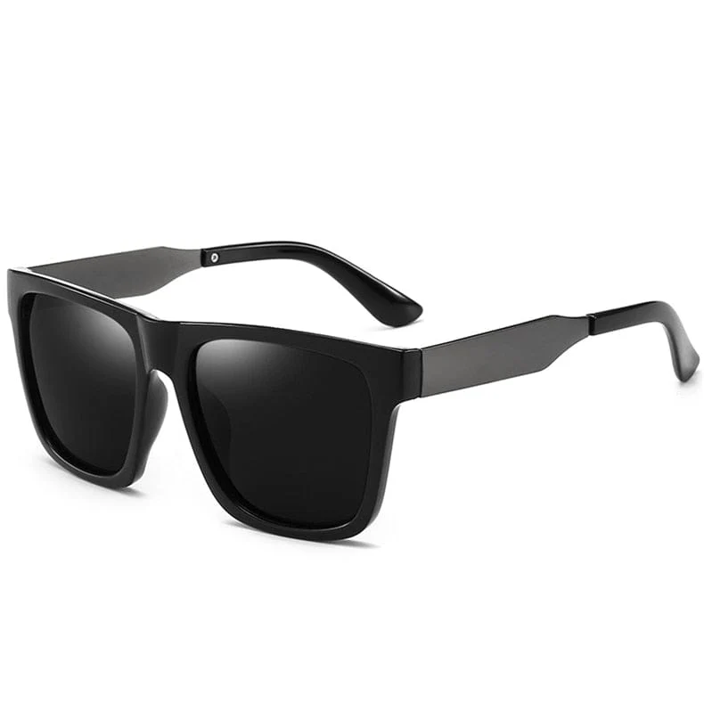 Quadratische polarisierte Retro-Sonnenbrille für Herren zum Autofahren, hochwertige UV400-Schutz-Übergröße, modische Sonnenbrille für Herren mit weitem Bein
