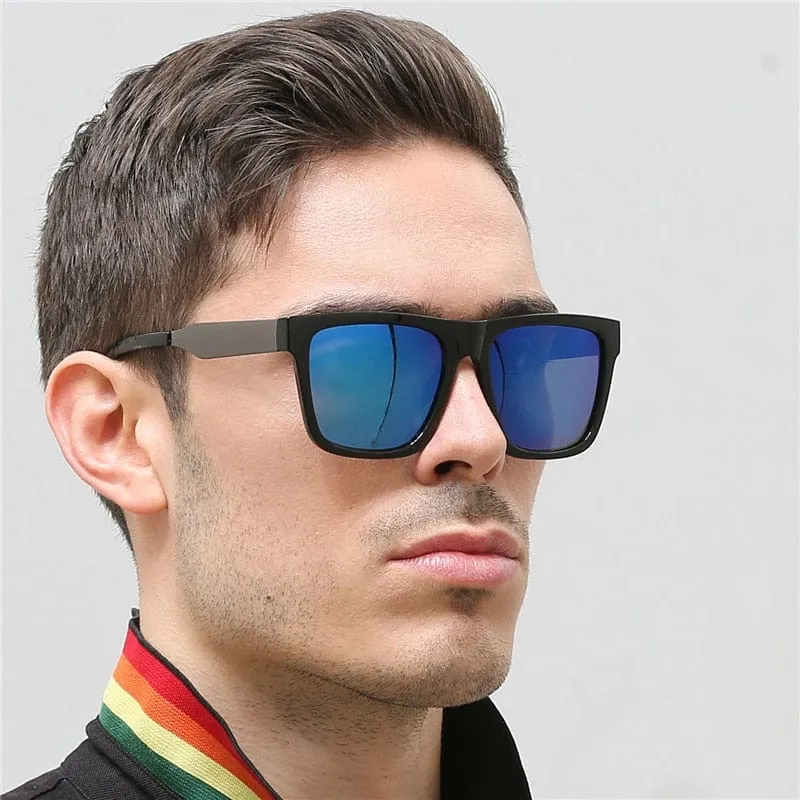 Quadratische polarisierte Retro-Sonnenbrille für Herren zum Autofahren, hochwertige UV400-Schutz-Übergröße, modische Sonnenbrille für Herren mit weitem Bein