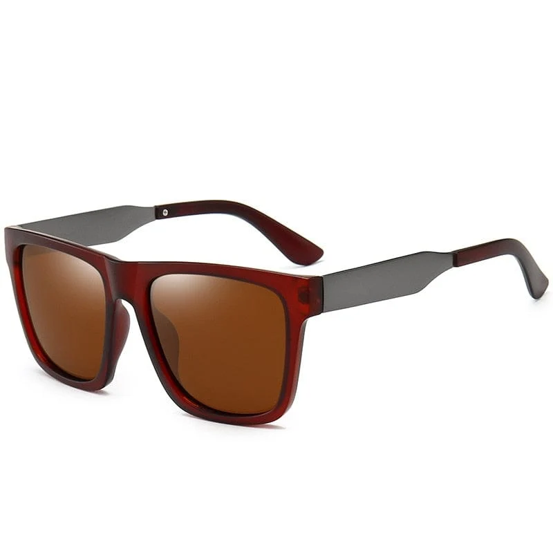 Quadratische polarisierte Retro-Sonnenbrille für Herren zum Autofahren, hochwertige UV400-Schutz-Übergröße, modische Sonnenbrille für Herren mit weitem Bein