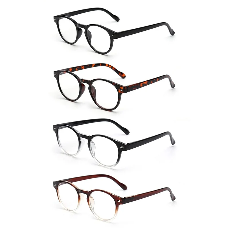 JM Federscharnier Damen Herren Lesebrille Runde Lupe Dioptrien Presbyopie Brille