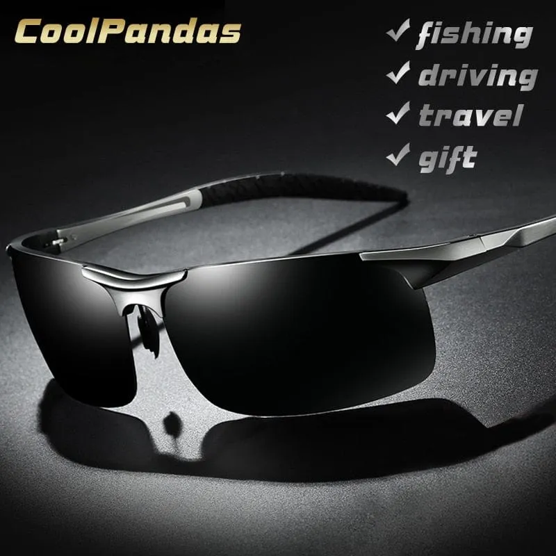 Aluminium-Magnesium-Männer polarisierte Sonnenbrille Aviation HD Fahren Sonnenbrille männliche Sport-Sonnenbrille lunette soleil homme oculos