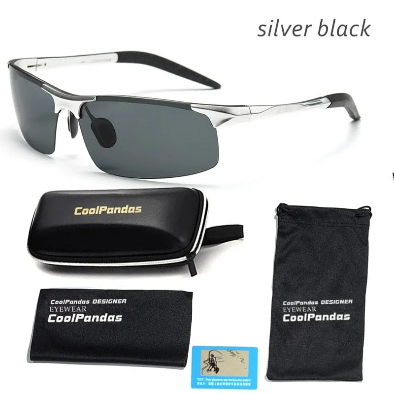 Aluminium-Magnesium-Männer polarisierte Sonnenbrille Aviation HD Fahren Sonnenbrille männliche Sport-Sonnenbrille lunette soleil homme oculos