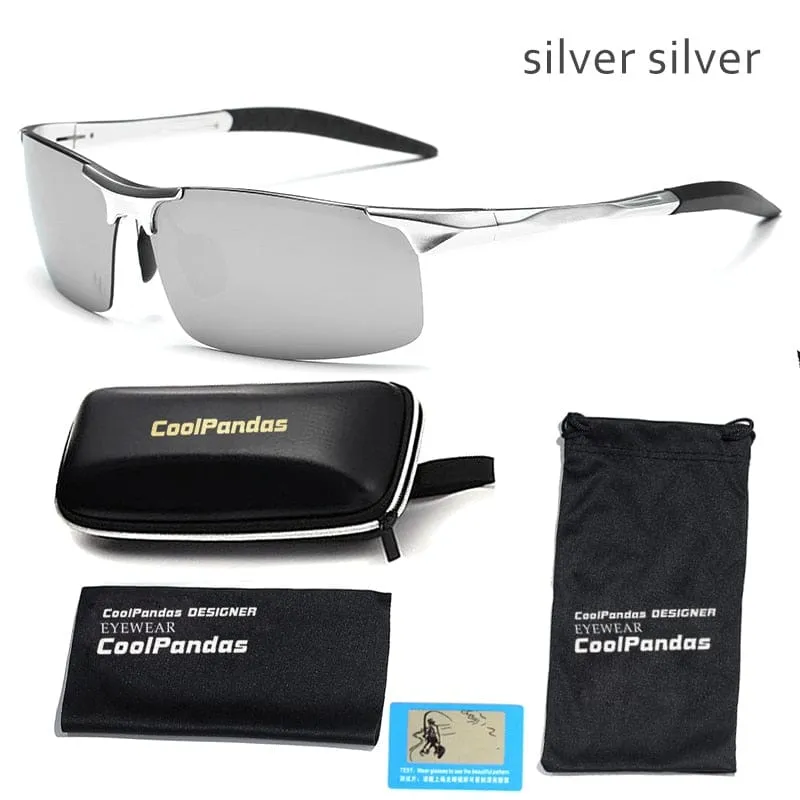 Aluminium-Magnesium-Männer polarisierte Sonnenbrille Aviation HD Fahren Sonnenbrille männliche Sport-Sonnenbrille lunette soleil homme oculos