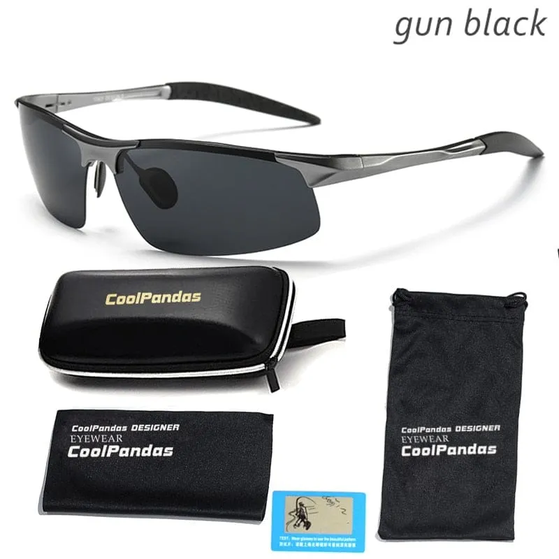Aluminium-Magnesium-Männer polarisierte Sonnenbrille Aviation HD Fahren Sonnenbrille männliche Sport-Sonnenbrille lunette soleil homme oculos