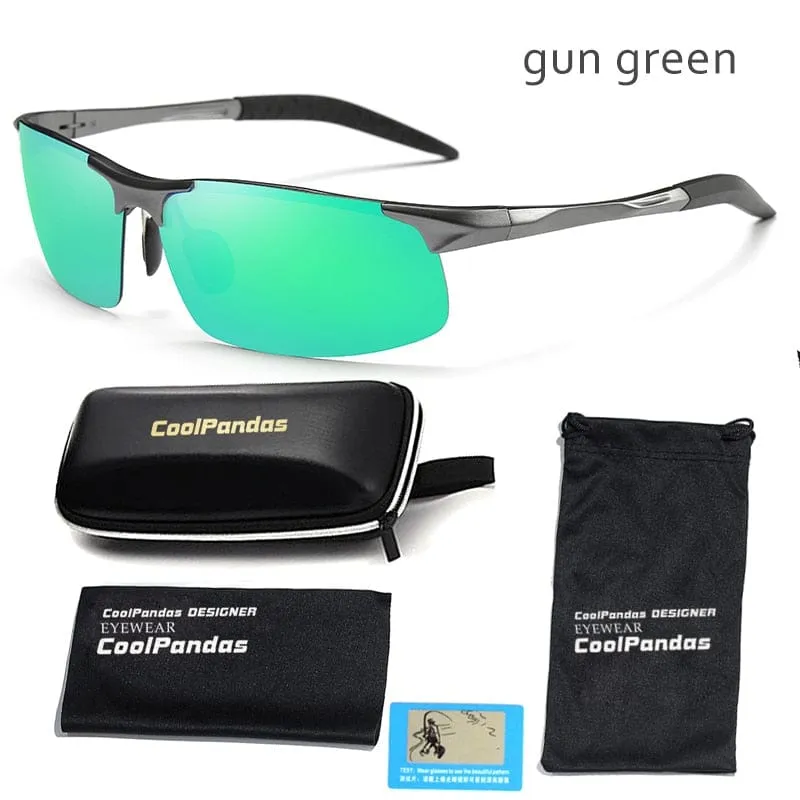 Aluminium-Magnesium-Männer polarisierte Sonnenbrille Aviation HD Fahren Sonnenbrille männliche Sport-Sonnenbrille lunette soleil homme oculos