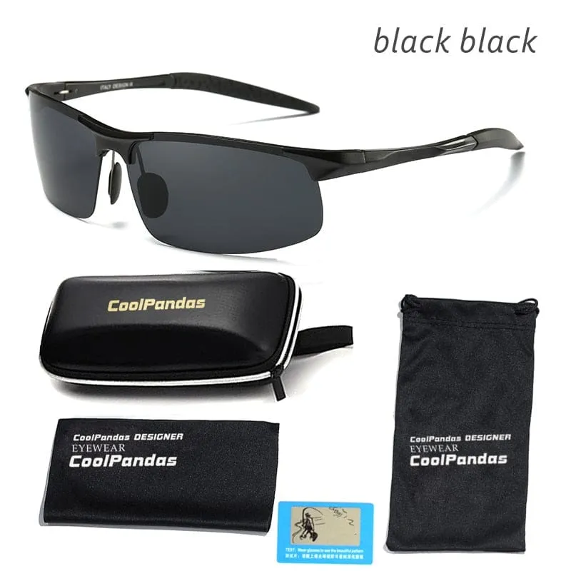 Aluminium-Magnesium-Männer polarisierte Sonnenbrille Aviation HD Fahren Sonnenbrille männliche Sport-Sonnenbrille lunette soleil homme oculos