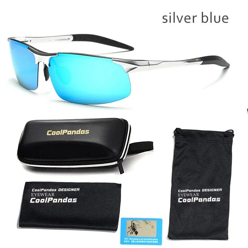 Aluminium-Magnesium-Männer polarisierte Sonnenbrille Aviation HD Fahren Sonnenbrille männliche Sport-Sonnenbrille lunette soleil homme oculos