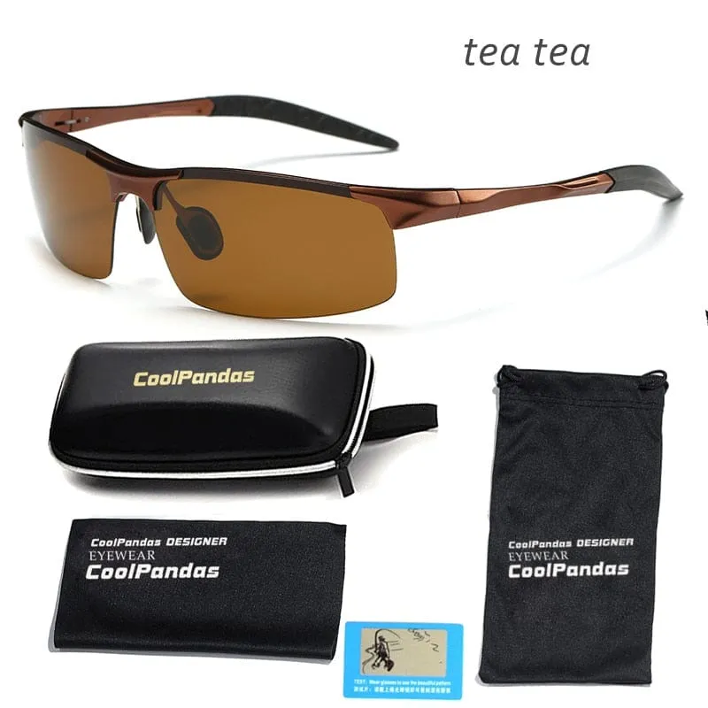 Aluminium-Magnesium-Männer polarisierte Sonnenbrille Aviation HD Fahren Sonnenbrille männliche Sport-Sonnenbrille lunette soleil homme oculos