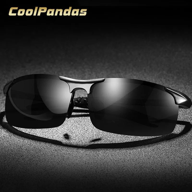 Aluminium-Magnesium-Männer polarisierte Sonnenbrille Aviation HD Fahren Sonnenbrille männliche Sport-Sonnenbrille lunette soleil homme oculos