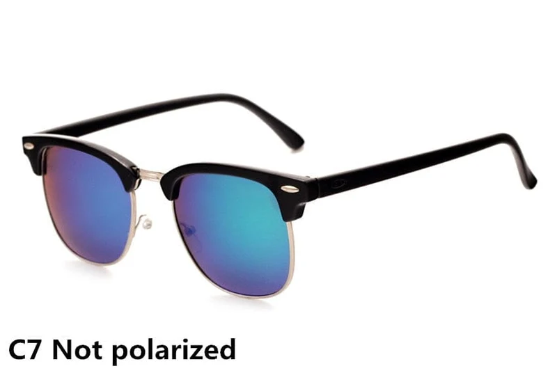 Klassische polarisierte Markendesigner-Sonnenbrille Männer Frauen Retro hochwertige Sonnenbrille Niet weiblich männlich Mode Spiegel Sonnenbrille
