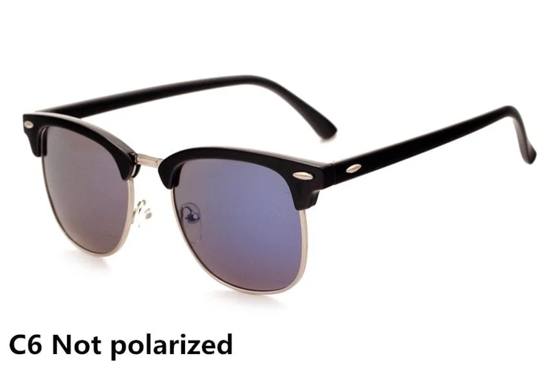 Klassische polarisierte Markendesigner-Sonnenbrille Männer Frauen Retro hochwertige Sonnenbrille Niet weiblich männlich Mode Spiegel Sonnenbrille