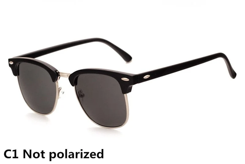 Klassische polarisierte Markendesigner-Sonnenbrille Männer Frauen Retro hochwertige Sonnenbrille Niet weiblich männlich Mode Spiegel Sonnenbrille