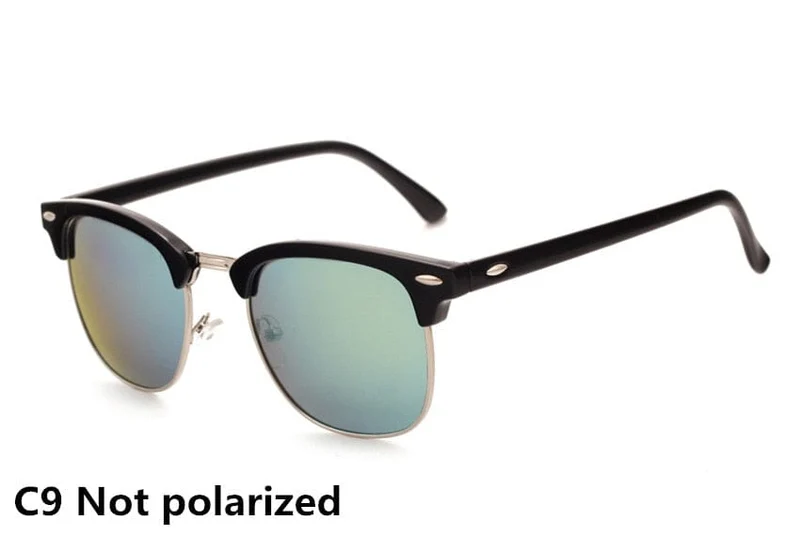 Klassische polarisierte Markendesigner-Sonnenbrille Männer Frauen Retro hochwertige Sonnenbrille Niet weiblich männlich Mode Spiegel Sonnenbrille