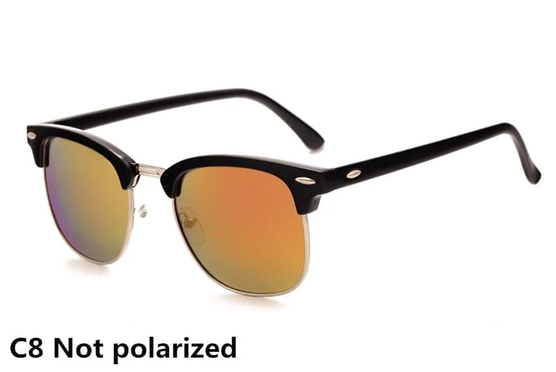 Klassische polarisierte Markendesigner-Sonnenbrille Männer Frauen Retro hochwertige Sonnenbrille Niet weiblich männlich Mode Spiegel Sonnenbrille