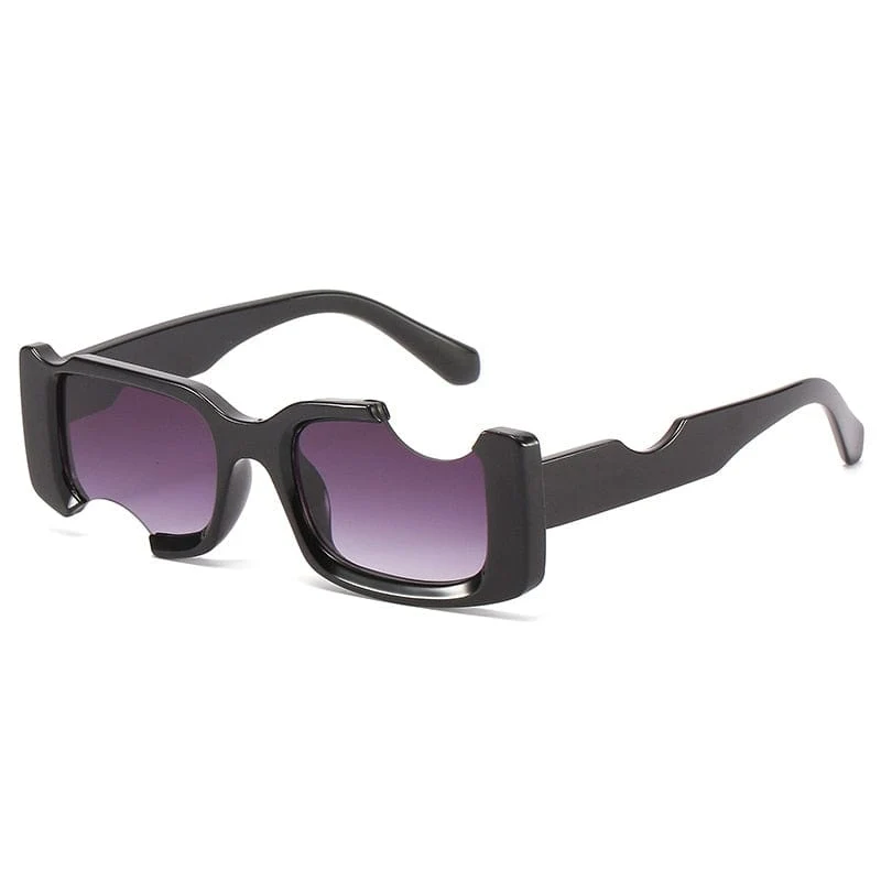 Kleine rechteckige Sonnenbrille für Herren und Damen, Vintage, quadratisch, schwarz, mit Farbverlauf, Sonnenbrille, modische Persönlichkeit, Retro-Markenbrille