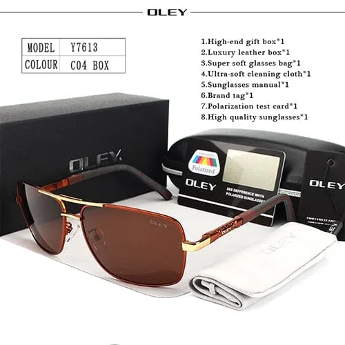 OLEY Marke Polarisierte Sonnenbrille Männer Neue Mode Augen Schützen Sonnenbrille Mit Zubehör Unisex fahren brille oculos de sol