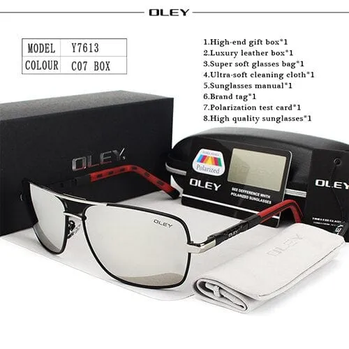 OLEY Marke Polarisierte Sonnenbrille Männer Neue Mode Augen Schützen Sonnenbrille Mit Zubehör Unisex fahren brille oculos de sol