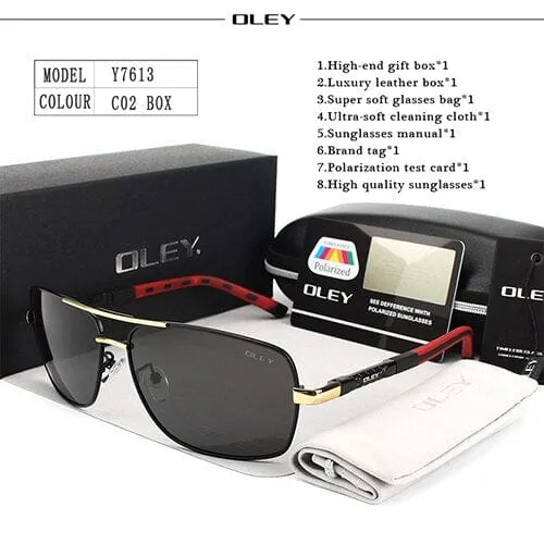 OLEY Marke Polarisierte Sonnenbrille Männer Neue Mode Augen Schützen Sonnenbrille Mit Zubehör Unisex fahren brille oculos de sol