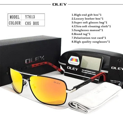 OLEY Marke Polarisierte Sonnenbrille Männer Neue Mode Augen Schützen Sonnenbrille Mit Zubehör Unisex fahren brille oculos de sol