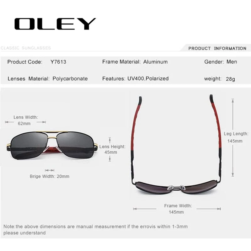 OLEY Marke Polarisierte Sonnenbrille Männer Neue Mode Augen Schützen Sonnenbrille Mit Zubehör Unisex fahren brille oculos de sol