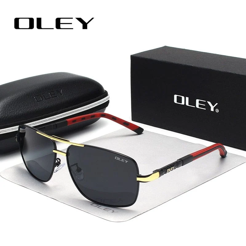 OLEY Marke Polarisierte Sonnenbrille Männer Neue Mode Augen Schützen Sonnenbrille Mit Zubehör Unisex fahren brille oculos de sol