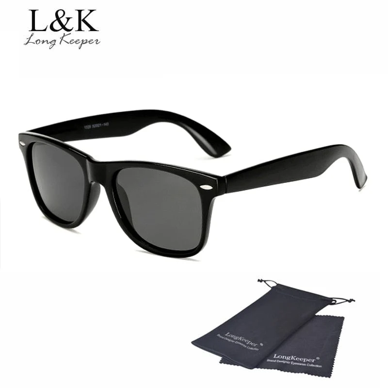 Long Keeper Marke Unisex Retro Polarisierte Sonnenbrille Männer Frauen Vintage Brillen Zubehör Schwarz Grau Sonnenbrille Für Männer/Frauen