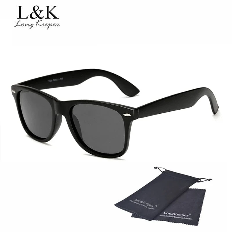Long Keeper Marke Unisex Retro Polarisierte Sonnenbrille Männer Frauen Vintage Brillen Zubehör Schwarz Grau Sonnenbrille Für Männer/Frauen