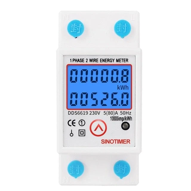DIN-Schiene, digital, einphasig, Null-Energiezähler, kWh-Spannung, Strom, Stromverbrauch, Wattmeter, Strom 220 V AC