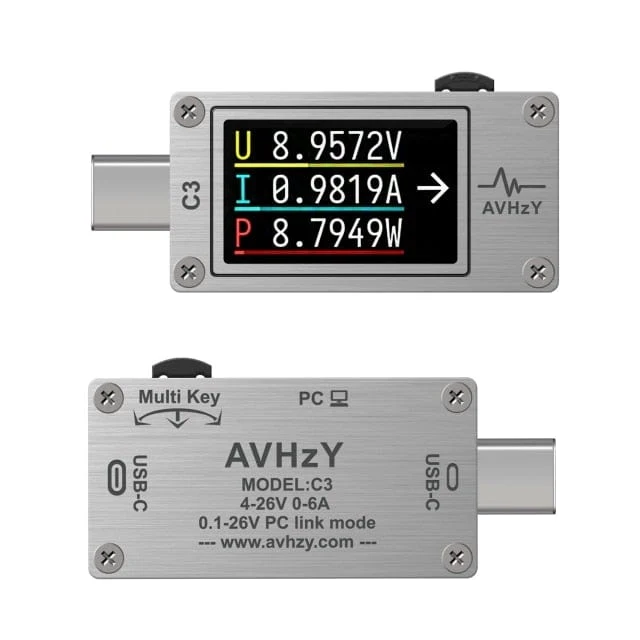 USB 3.1 Power Meter Tester Digitalmultimeter Stromtester Spannungsprüfer Lua Interpreter integriert DC 26V 6A AVHzY CT3