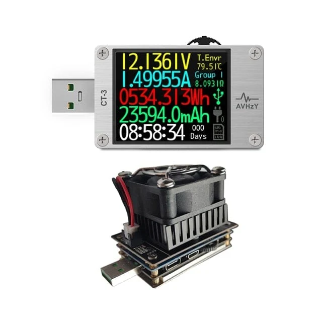 USB 3.1 Power Meter Tester Digitalmultimeter Stromtester Spannungsprüfer Lua Interpreter integriert DC 26V 6A AVHzY CT3
