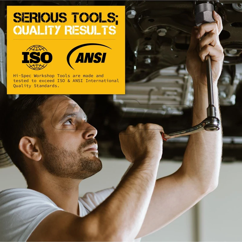 Hi-Spec 14-teiliger Schraubenausdreher für beschädigte Schrauben aus Cr-Mo-Stahl, Schraubenmuttern-Entferner, Autowerkzeugsatz, Handwerkzeugsatz, 6.35–19 m, in Werkzeugkiste