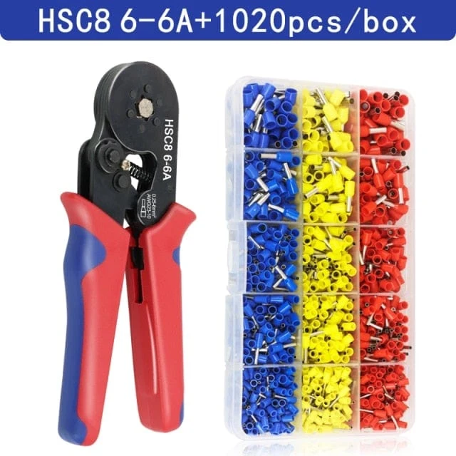 Crimpzange für Rohrkabelschuhe HSC8 6-4/6-6/16-6 (max. 0.08–16 mm²) Mini-Crimpzange für Drähte YEFYM Elektrisches Haushaltsset