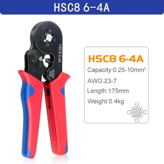 Crimpzange für Rohrkabelschuhe HSC8 6-4/6-6/16-6 (max. 0.08–16 mm²) Mini-Crimpzange für Drähte YEFYM Elektrisches Haushaltsset