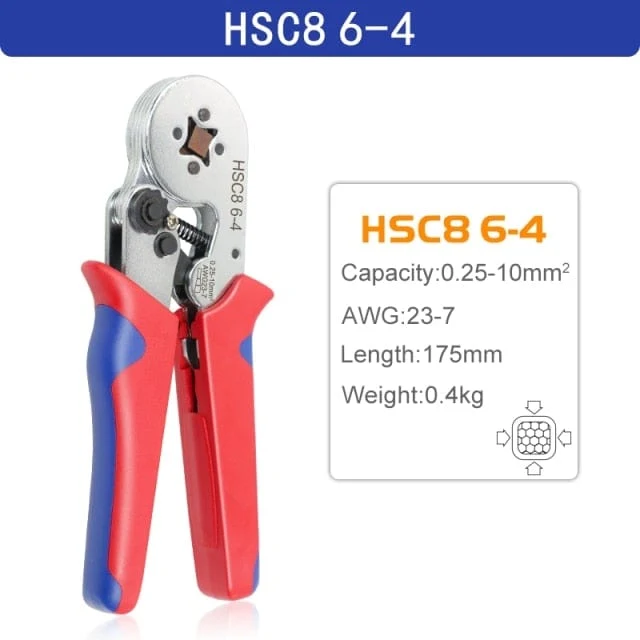 Crimpzange für Rohrkabelschuhe HSC8 6-4/6-6/16-6 (max. 0.08–16 mm²) Mini-Crimpzange für Drähte YEFYM Elektrisches Haushaltsset