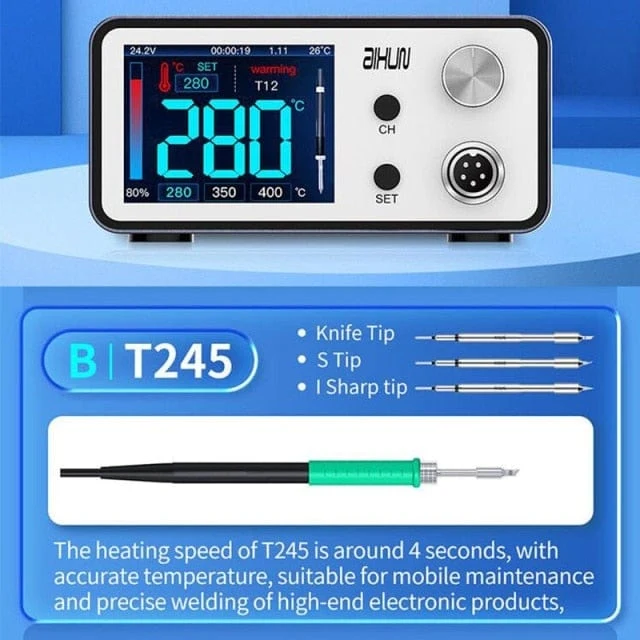 AIXUN T3A T245 Lötkolben Stifthalter für Intelligente Lötstation T245 Griff Lötkolbenspitzen Schweißkolbenstation