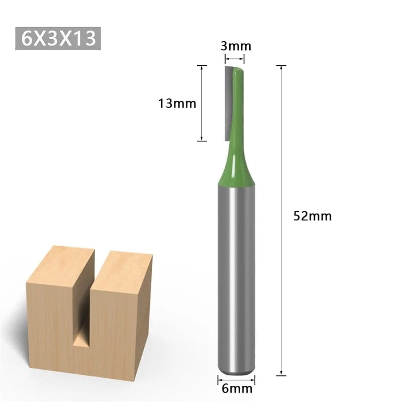 1/4 zoll 6mm Schaft Gerade Bit Fräser Einzigen Doppel Flöte Holz Fräser Wolfram Hartmetall Router Bit Holzbearbeitung Werkzeug set