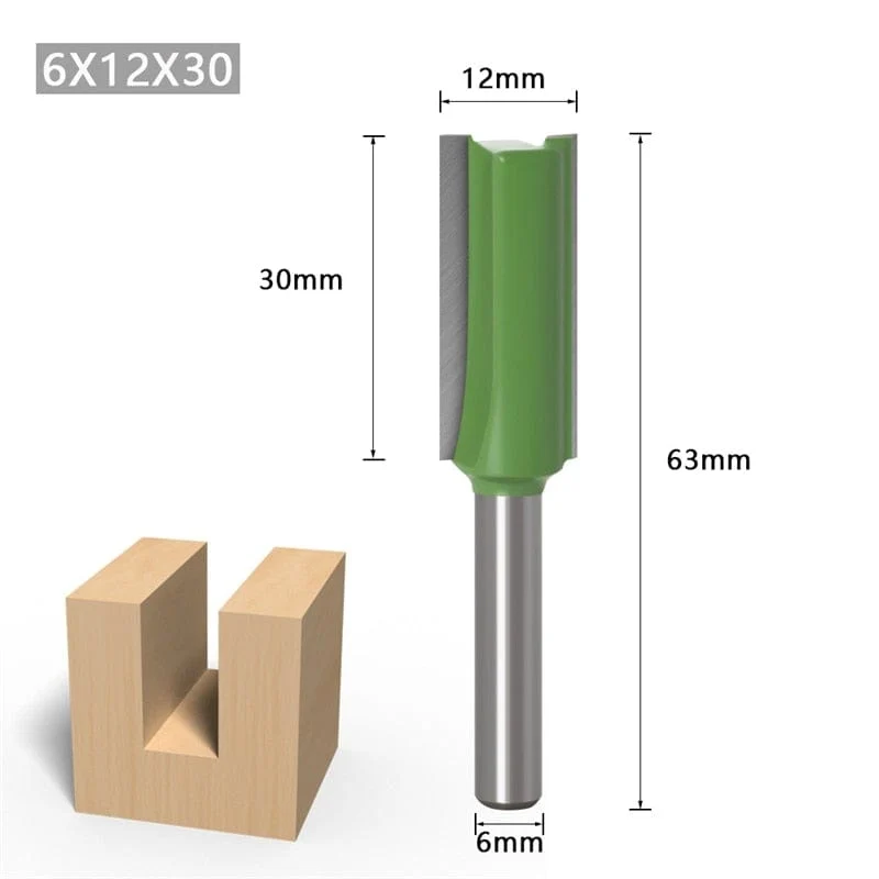 1/4 zoll 6mm Schaft Gerade Bit Fräser Einzigen Doppel Flöte Holz Fräser Wolfram Hartmetall Router Bit Holzbearbeitung Werkzeug set