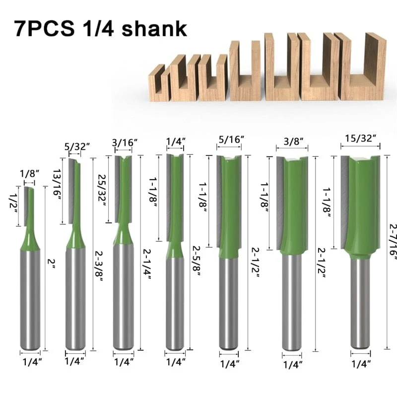1/4 zoll 6mm Schaft Gerade Bit Fräser Einzigen Doppel Flöte Holz Fräser Wolfram Hartmetall Router Bit Holzbearbeitung Werkzeug set