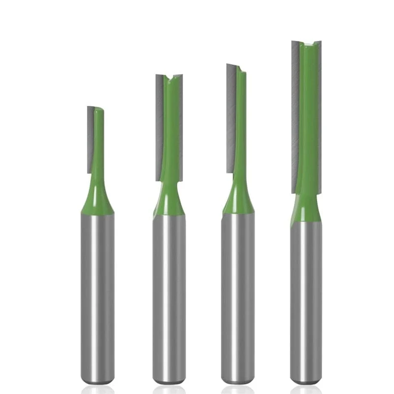 1/4 zoll 6mm Schaft Gerade Bit Fräser Einzigen Doppel Flöte Holz Fräser Wolfram Hartmetall Router Bit Holzbearbeitung Werkzeug set