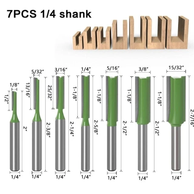 1/4 zoll 6mm Schaft Gerade Bit Fräser Einzigen Doppel Flöte Holz Fräser Wolfram Hartmetall Router Bit Holzbearbeitung Werkzeug set