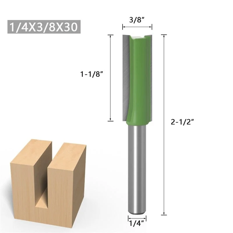 1/4 zoll 6mm Schaft Gerade Bit Fräser Einzigen Doppel Flöte Holz Fräser Wolfram Hartmetall Router Bit Holzbearbeitung Werkzeug set