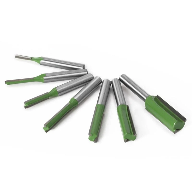 1/4 zoll 6mm Schaft Gerade Bit Fräser Einzigen Doppel Flöte Holz Fräser Wolfram Hartmetall Router Bit Holzbearbeitung Werkzeug set