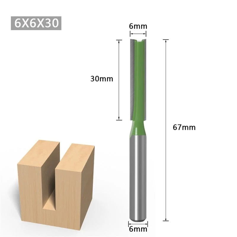 1/4 zoll 6mm Schaft Gerade Bit Fräser Einzigen Doppel Flöte Holz Fräser Wolfram Hartmetall Router Bit Holzbearbeitung Werkzeug set